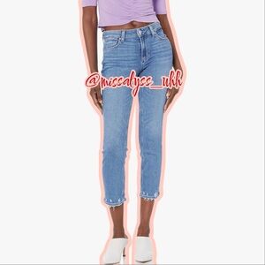 PAIGE Women's Brigitte Boyfriend Fit Mid Rise in Music with Beat Hem